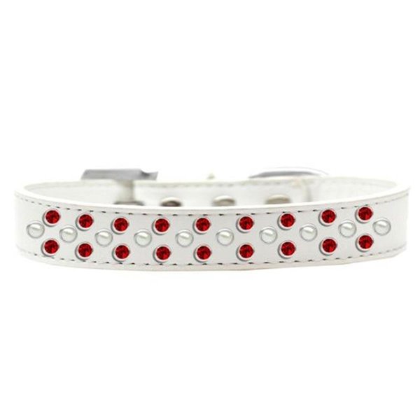 Unconditional Love Sprinkles Pearl & Red Crystals Dog CollarWhite Size 14 UN797328